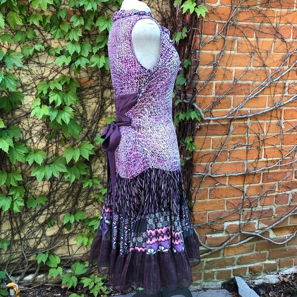 Large EMBODY Dress Upcycled Flared Boho Purple - Picture 2 of 9